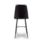 ALMOST PERFECT - Set Of 2 Real Leather Black Kitchen Stools with Quilted Back - Jaxson