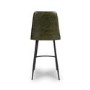 ONLY OPENED - Set of 2 Leather Green Kitchen Stools with Quilted Back - Jaxson