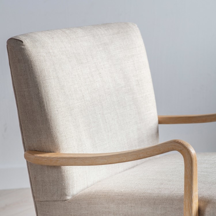Chedworth Accent Chair in Natural Linen - Caspian House