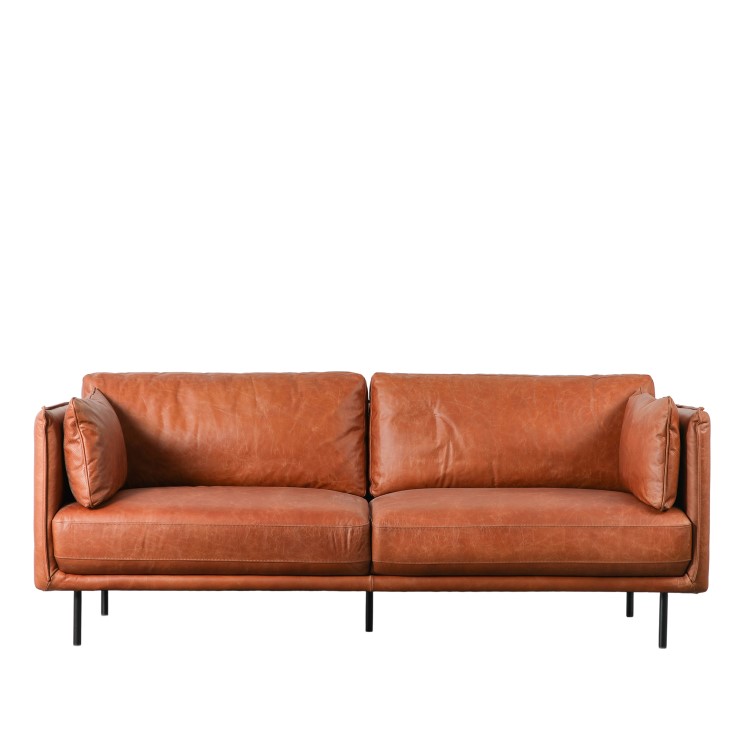 ONLY OPENED - Wigmore Sofa in Brown Leather - Caspian House