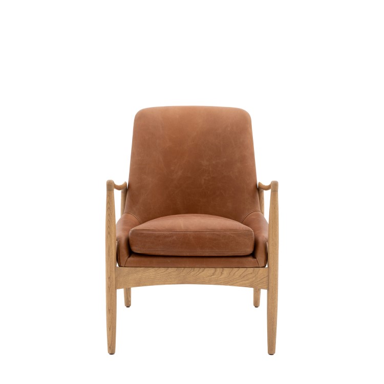 Carrera Accent Chair in Brown Leather - Caspian House