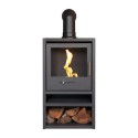 FOL105653 Bioethanol Wood Burning-Style Flueless Stove with Log Store - OKO S1