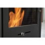 Acantha Tile & Hearth Set in Slate Venetian Plaster Effect with OKO S1 Stove & Angled Pipe