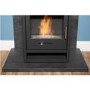 Acantha Tile & Hearth Set in Slate Venetian Plaster Effect with OKO S1 Stove & Angled Pipe