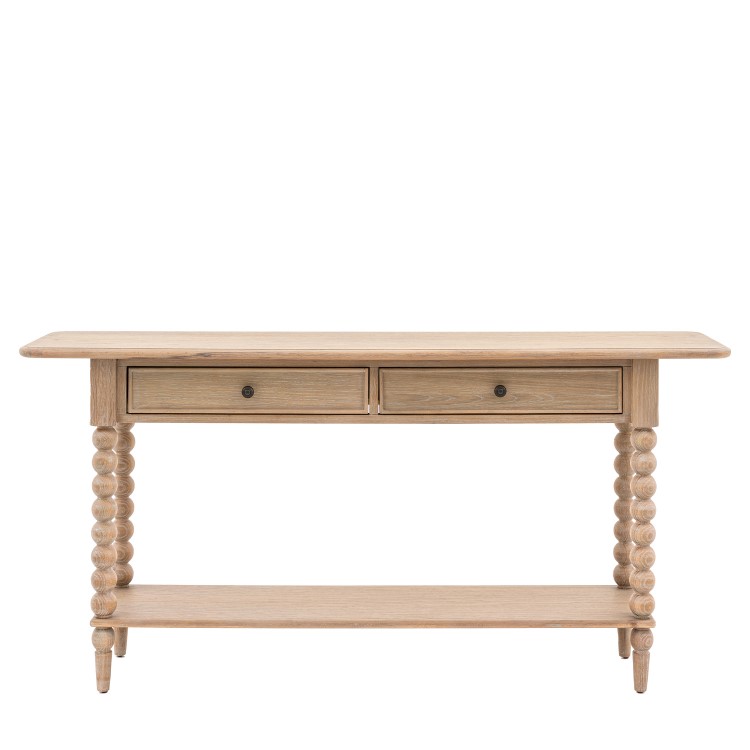 Oak Large Console Table with 2 Drawers - Artisan - Caspian House