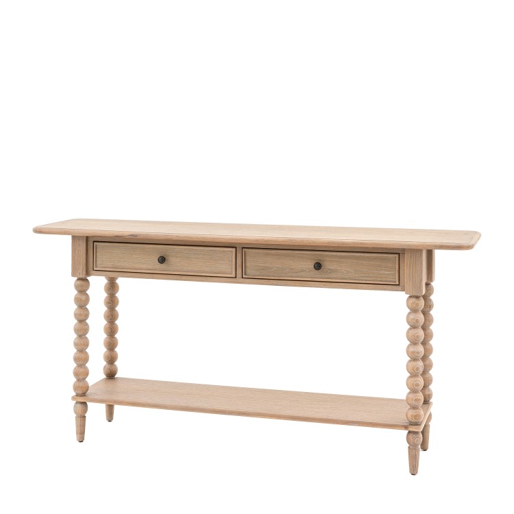 Oak Large Console Table with 2 Drawers - Artisan - Caspian House