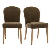 ONLY OPENED - Set of 2 Green Upholstered Dining Chairs - Hinton - Caspian House 