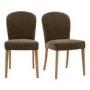 ONLY OPENED - Set of 2 Green Upholstered Dining Chairs - Hinton - Caspian House 