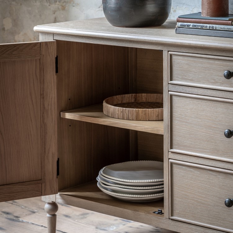Oak Sideboard with Bobbin Detail - Artisan - Caspian House 
