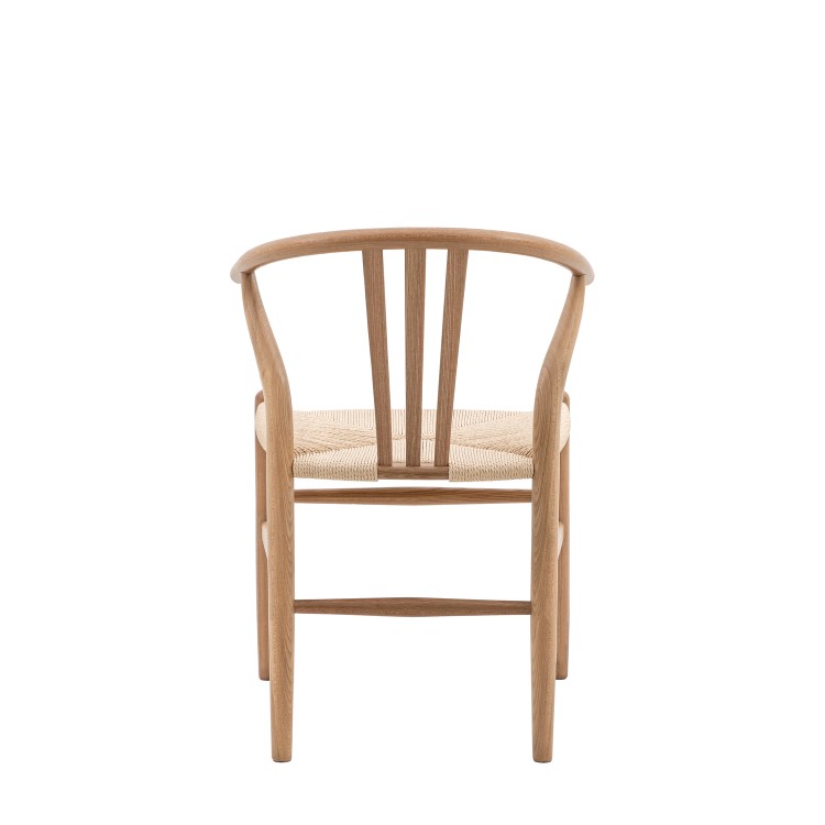 ONLY OPENED - Set of 2 Brown Wishbone Back Dining Chairs - Sloan - Caspian House