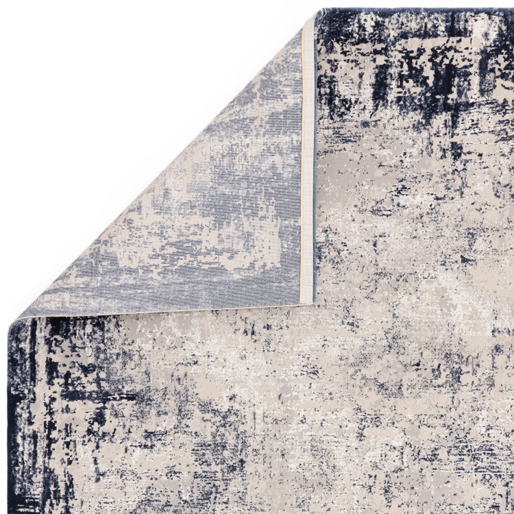 ONLY OPENED - Large Distressed Navy Rug - 290 x 200 cm - Border - Kuza