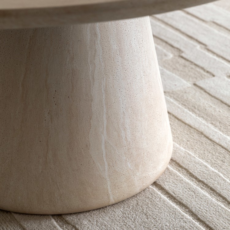 Travertine Round Dining Table - Seats 4 - Pedra - Caspian House