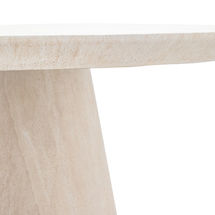 Travertine Round Dining Table - Seats 4 - Pedra - Caspian House