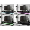 Grade A1 - Large Black High Gloss TV Unit with LED Lighting - TV&#39;s up to 70&quot; - Evoque