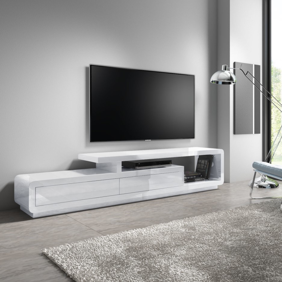 Extra Large White Gloss TV Unit TV's up to 47" Evoque BuyItDirect.ie