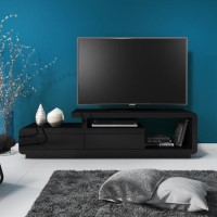 Evoque Black High Gloss TV Unit Stand with Storage Drawers