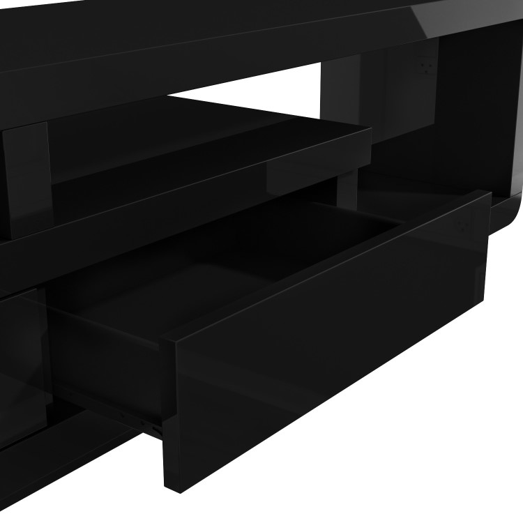 Evoque Black High Gloss TV Unit Stand with Storage Drawers