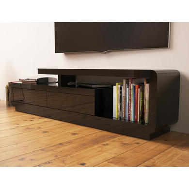 Evoque Black High Gloss TV Unit Stand with Storage Drawers
