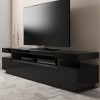 Wide Black Gloss TV Stand with Storage - TV&#39;s up to 83&quot; - Harlow