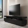 Wide Black Gloss TV Stand with Storage - TV's up to 83" - Harlow