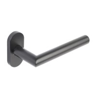 Internal Matt Black Bathroom Lever Door Handle with Lock Latch and Hinges Pack - 52mm - Forge - XL Joinery