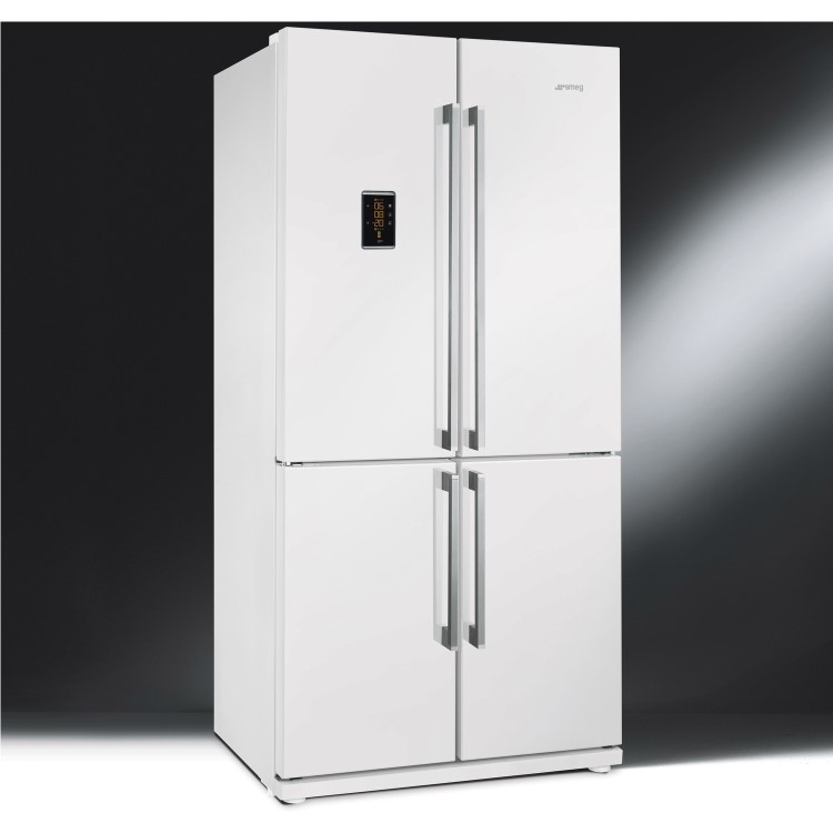 Smeg FQ60BPE Four Door Frost Free American Fridge Freezer - White