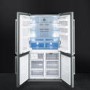 Smeg FQ60XPE Four Door Frost Free American Fridge Freezer - Stainless Steel