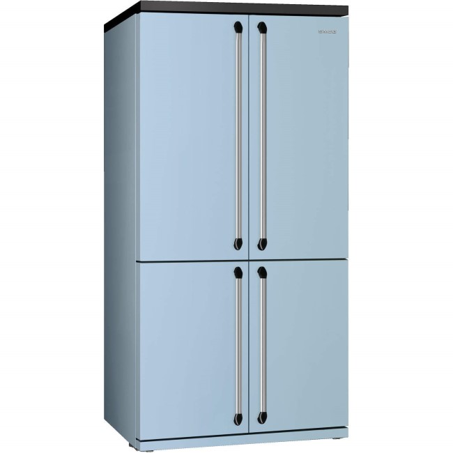 Smeg FQ960PB 90cm Victoria Pastel Blue Freestanding Four Door Fridge Freezer