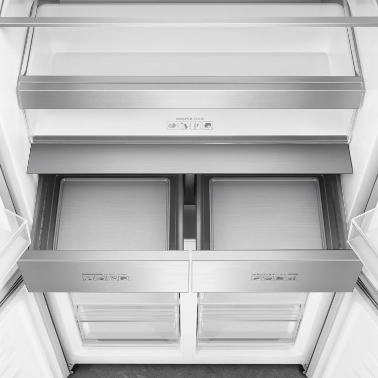 Smeg 522 Litre Four Door Freestanding American Fridge Freezer - Dark Inox