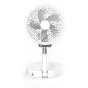 FRF6LEDW electriQ 6 inch Rechargeable and Foldable Quiet DC Fan with LED Light - Indoor or Outdoor