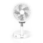 GRADE A1 - electriQ 6 inch Rechargeable and Foldable Quiet DC Fan with LED Light - Indoor or Outdoor