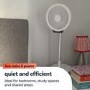 GRADE A1 - electriQ 6 inch Rechargeable and Foldable Quiet DC Fan with LED Light - Indoor or Outdoor