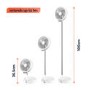 GRADE A1 - electriQ 6 inch Rechargeable and Foldable Quiet DC Fan with LED Light - Indoor or Outdoor
