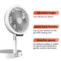 GRADE A1 - electriQ 6 inch Rechargeable and Foldable Quiet DC Fan with LED Light - Indoor or Outdoor
