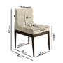 Set of 2 Walnut and Beige Ribbed Upholstered Dining Chairs - Freja