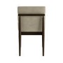 Set of 4 Walnut and Beige Ribbed Upholstered Dining Chairs - Freja