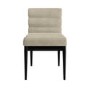 Set of 4 Black and Beige Ribbed Upholstered Dining Chairs - Freja