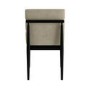 Set of 4 Black and Beige Ribbed Upholstered Dining Chairs - Freja
