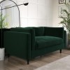 Green Velvet 2 Seater Sofa in a Box - Frankie