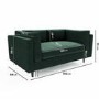 Green Velvet 2 Seater Sofa in a Box - Frankie