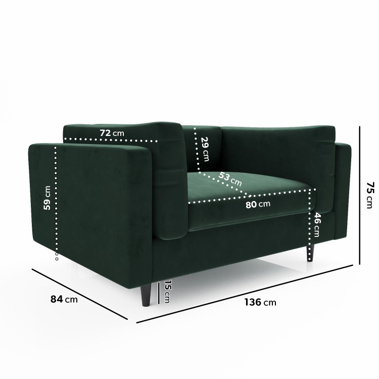 Green Velvet Love Seat - Frankie