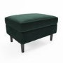 Large Green Velvet Footstool - Frankie