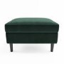 Large Green Velvet Footstool - Frankie