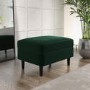 Large Green Velvet Footstool - Frankie