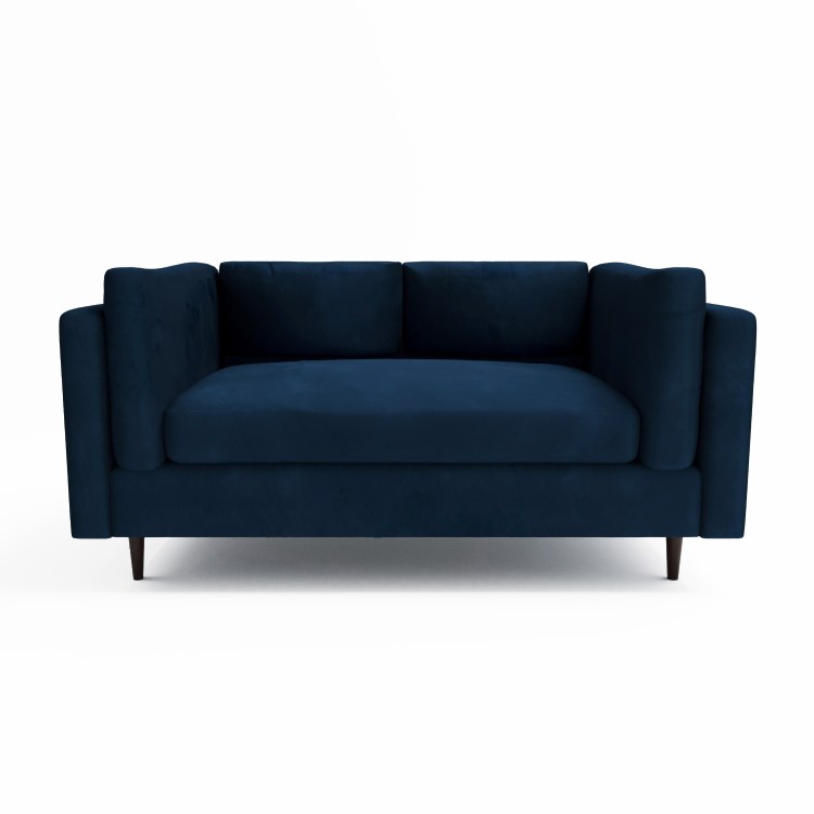 Navy Velvet 2 Seater Sofa in a Box - Frankie