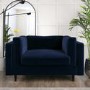Navy Velvet Love Seat - Frankie