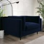 Navy Velvet Love Seat - Frankie