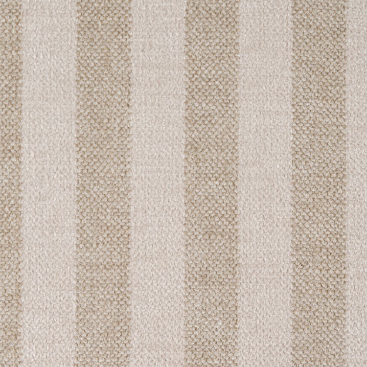 Cream Striped Chenille Double Ottoman Bed with Curved Headboard - Farrow