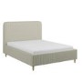 Sage Striped Chenille King Size Ottoman Bed with Curved Headboard - Farrow
