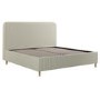 Sage Striped Upholstered Super King Ottoman Bed with Curved Headboard - Farrow
